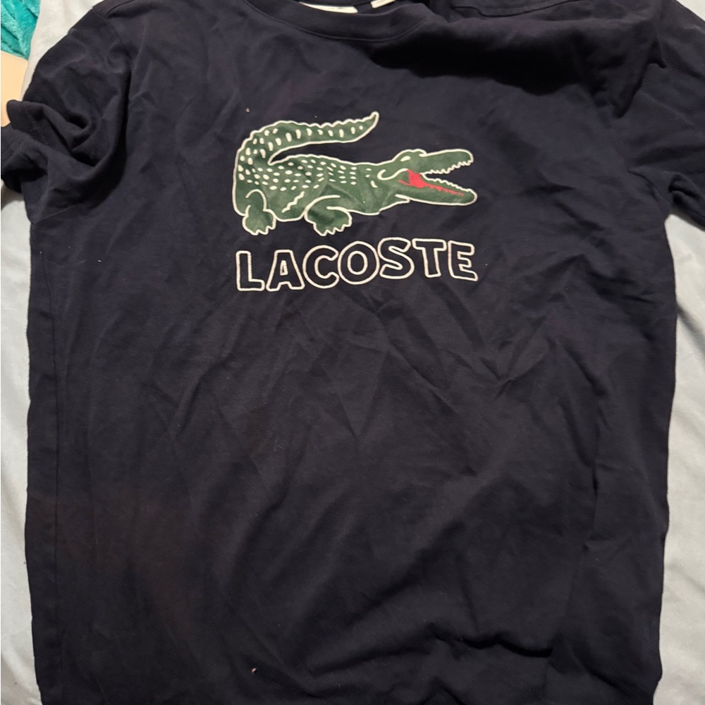 Kids Lacoste Dark Blue Tee with Logo